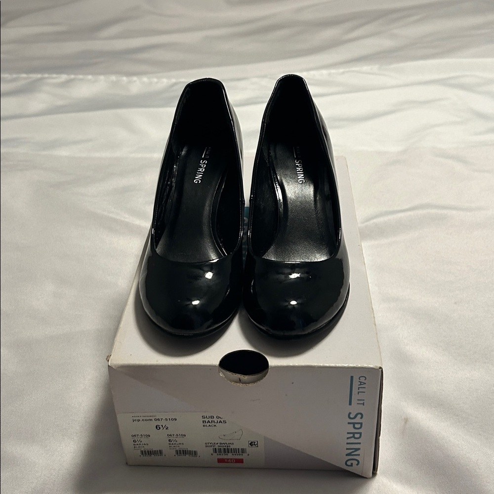 Call it spring patent black wedge heels - Picture 2 of 12